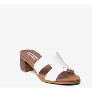 Steve Madden Kelsie White Leather Sandal